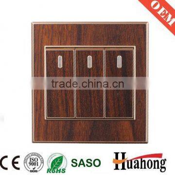 Double 13A Multi Function Grain of Wood Wall Socket With Switch photo-3