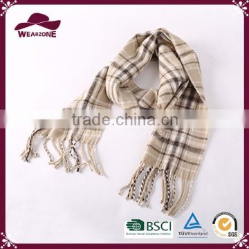 New Fashion Classic Winter Woven Plaid 100% Acrylic Scarf