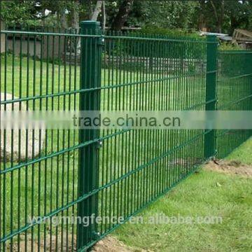 Welded and powder coated wire mesh fencing