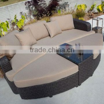 Atlantis 5 PC Sectional Outdoor funriture Sofa Set with Cushions & Tempered Glass