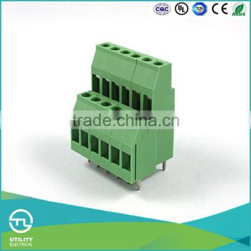 UTL 2016 Highest Demand 5mm Pitch Brass Contact Screw Clamp PCB Terminal Block 0.2mm To 4mm