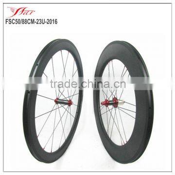 FSC50/88CM-23U-2016 carbon clincher wheels mixed 50mm 88mm with Powerway R36