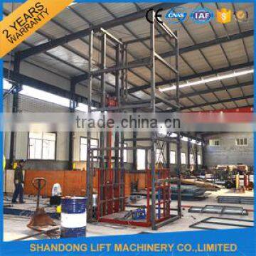 top quality CE vertical guide rail goods lift design