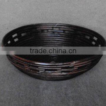 Full Rattan Antique Color Bowl, Open Weaving in Top