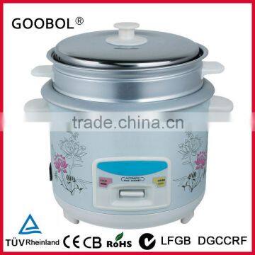 Asian Straight Rice Cooker With Steamer& Rust-Anti Lid