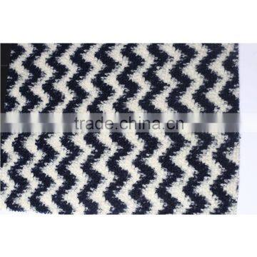 China Style 100%polyester Wave Design Coarse Jacquard Elastic Knit Fabric photo-2