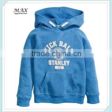 OEM Printed Blue Hoodies For Children Pullover Hoodie For Kids