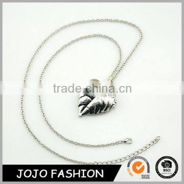 Concise Fashion Jewelry Stainless Steel Silver Leaf Pendant Necklace