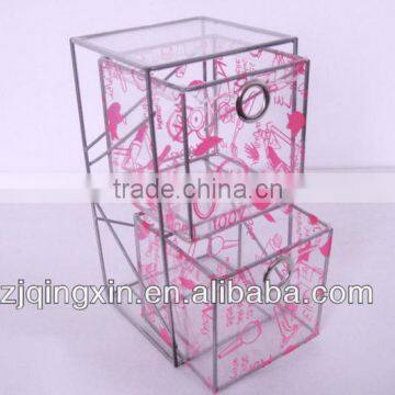 PVC plastic metal frame makeup storage drawer