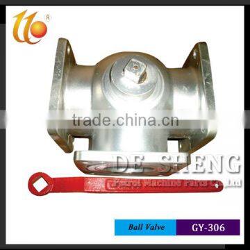 Manual handle/handle operation flange 3 way aluminum ball valve