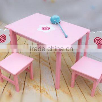 Wooden children table and chair