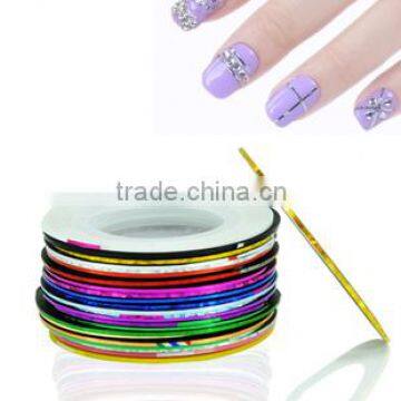 Wholesale 40 colors Colorful Nail Striping Tape Designs