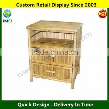 Natural Bamboo Nightstand With 2 Drawers and Shelf YM5-1434