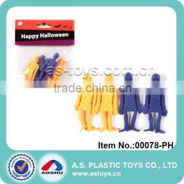 Halloween party items mini blue and yellow soft skeleton toys