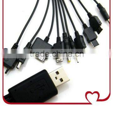 New Brand Charging Data Sync Cable 10 in 1 Universal Multi Charger Cables black