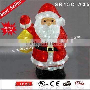 Wholesale UL listed outdoor Acrylic santa clause christmas decoration with LED light