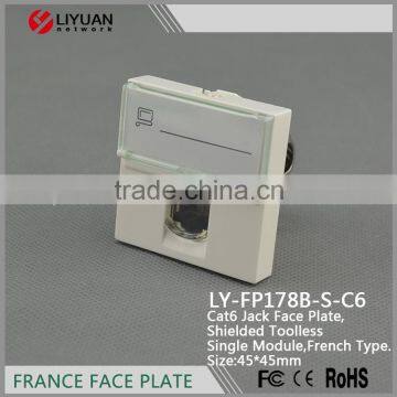 LY-FP178B-S-C6 hot sell factory directly selling cat6 stp shielded faceplate keystone jack legrand