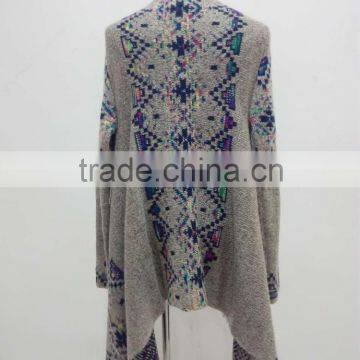 Ladies Elegant Multi Color Knitted Cardigan With Fringes photo-2