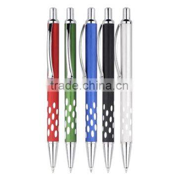 Retractable office supply custom logo aluminium personalised metal ball pen