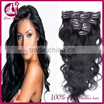 7A Virgin Clip In Human Hair Extensions 100g Clip In Wavy Hair Extensions Brazilian Body Wave Clip In Hair Extensions 100g