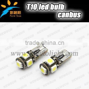 Top Quality Nonpolar Canbus Auto Accessories Led Car Interior Light T10 Canbus 5050 Smd 5leds 12v Lamp