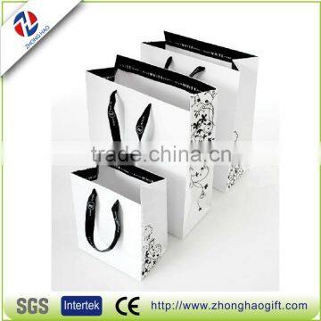 custom printing paper bag /shopping bag/white papr bag with logo