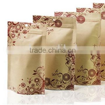 Custom printed kraft paper zipper bag