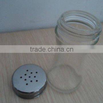 glass spice jar with stainless steel shaker cap