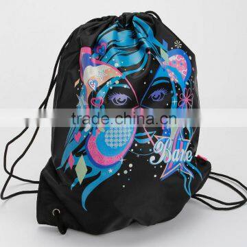 Reusable Printed Drawstring Backpacks Customized Small Nylon Drawstring Bags