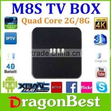 m8s amlogic s812 quad core android smart tv box Kodi 16.0 android 5.1 kitkat tv box android with wi fi