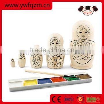 Custom wooden unpainted nesting doll