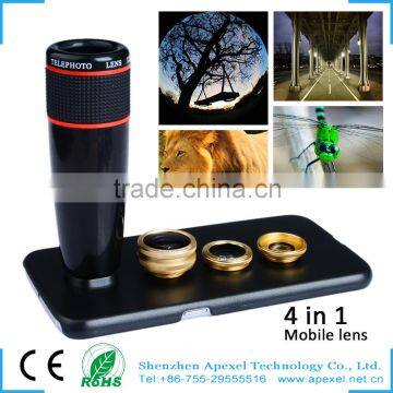 clip telescope phone photography for iphone detachable 12x zoom lens fisheye lens kit for all mobile