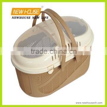 Fashion Portable Plastic Pet Carrier Cage for Dogs