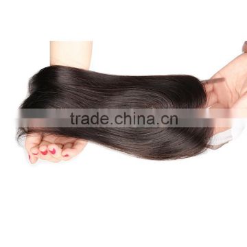 8A Free Shipping Brazilian Virgin 100% Human Hair Closures Straight Lace Closure Top 4*4 Middle 3 Way Free Part Bleached Knots