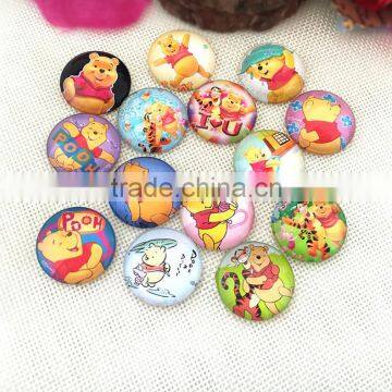 25mm cute owl with glasses collage pattern round glass cabochon DIY