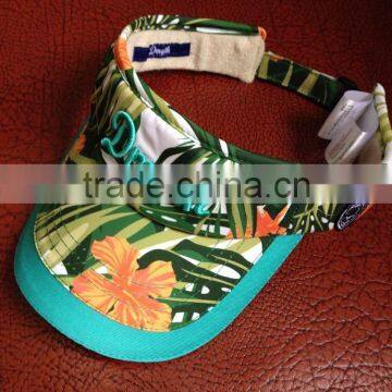 Custom 3d Embroidery Floral Sun Visor Hats With Back Closure photo-4
