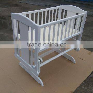 White color Solid Pine Wood Glider Rocker crib