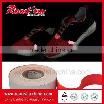 0.8mm thickness PU logos reflective leather material for shoes