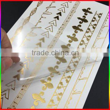 custom tatoo gold metallic temporary body jewelry tattoo