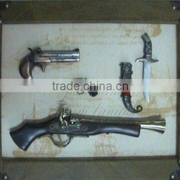 Antique gun painting for wall decoration