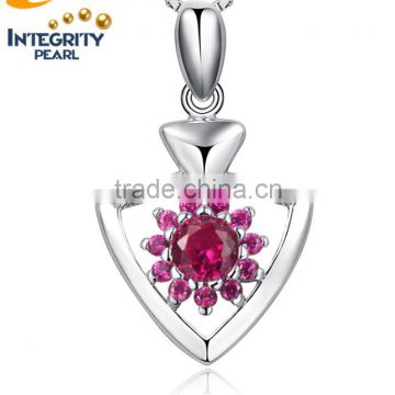 New Arrival Very Unique red zircon Design Pendant For Women 925 Sterling Silver Handmade pendant Jewelry