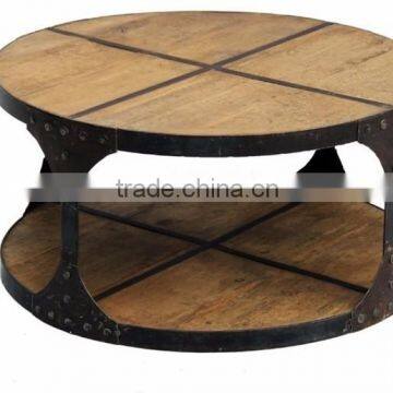 industrial round coffee table,wooden coffee tables