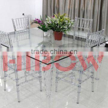 glass top round table