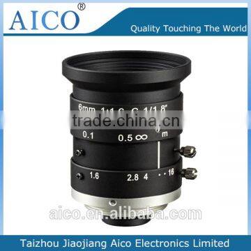 cn aico high resolution Manual iris 1/1.8" f1.6 c mount 6mm megapixel industry lens