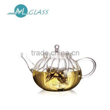 800ml small handblown glass teapot with glass lid 6270