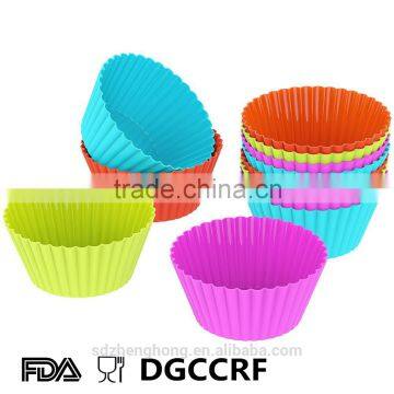 round cup shape DIY baking silicone cake cup liners cupcake mold