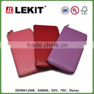 pu leather atm card holder with zipper