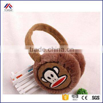 Embroidered Monkey Pattern Children Winter Earmuff