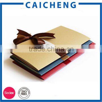 Folding Handmade Gift Card Wedding Invitation Card With Ribbon