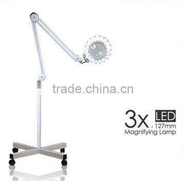 Cosmetic 3x Floor Magnifying Beauty Salon Flexible Arm Lamp Led Moveable